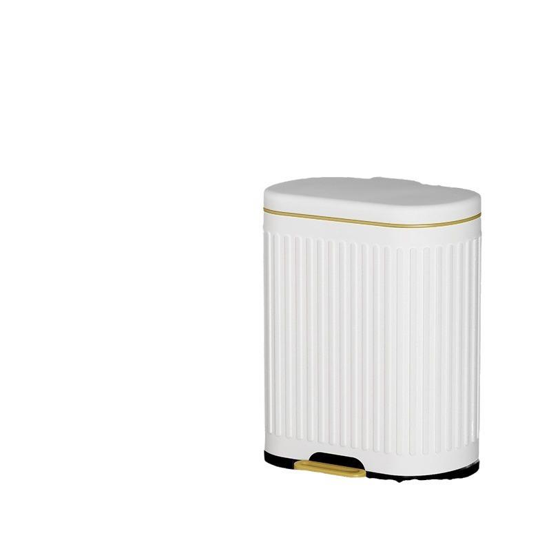 Stainless Steel Soft-Close Foot-Operated Trash Can for Kitchen, Living Room, and Bathroom