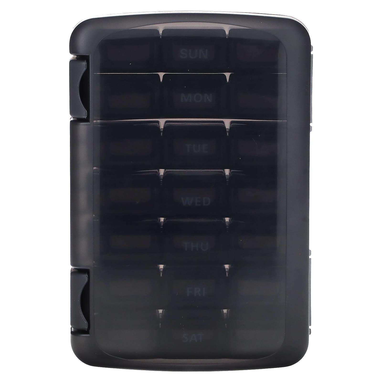 

Weekly 3X/Day Pill Organizer, Case Included, Black, 1 Count