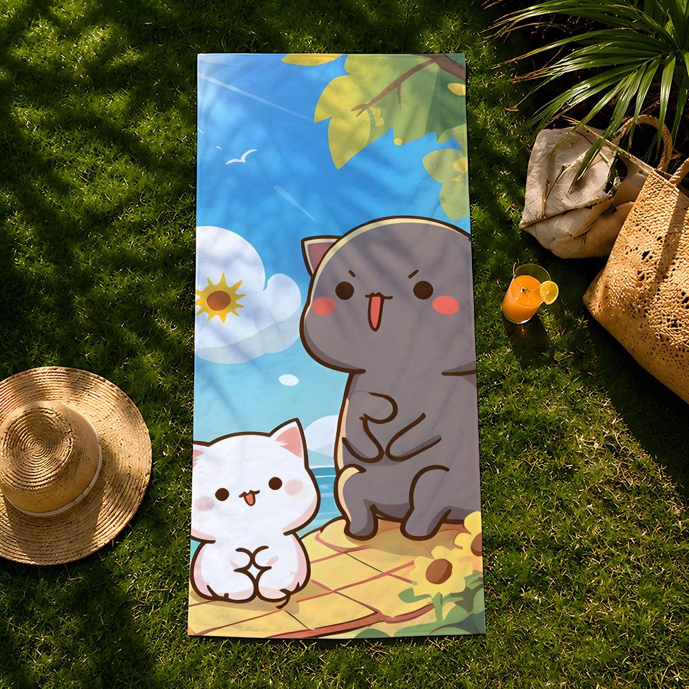 Character P-Peach C-Cat Towel Beach Towel, Quick Drying Absorbent Bath Towel For Swim,Gym,Camping,Outdoor Hot