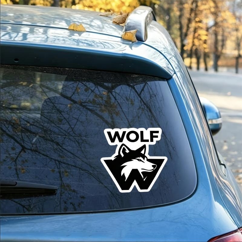 2pcs  Window Sticker, Self-Adhesive Glass Decal, Home Decor Wall Sticker, Wolf Head Logo, Black and White Minimalist Style, Static Cling,