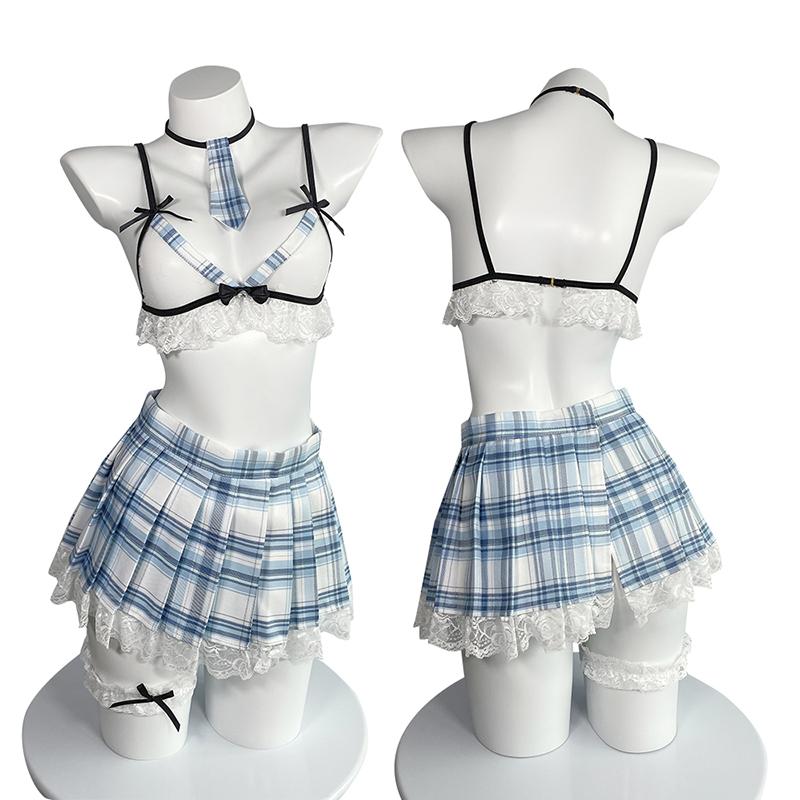 Sexy spodní prádlo Sexy krajka Perspective Studentská uniforma JK Sailor