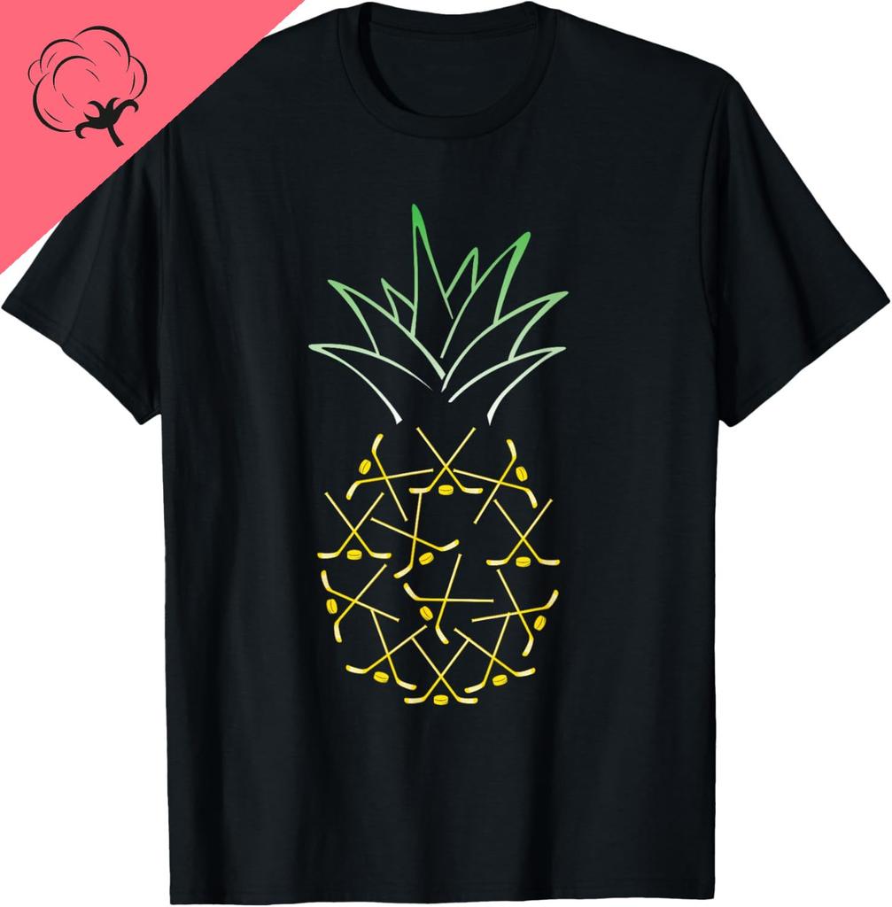 Ice Hockey Shirt Funny Hawaii Summer Aloha Pineapple TShirt Custom Printed Graphic T Shirts Summer Tops