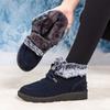 Women'S Winter Ankle Boots - Cozy Fleece-Lined Round Toe Lace-Up Boots with Thick Sole, Black & Gray Plush Design, for Cold Weather