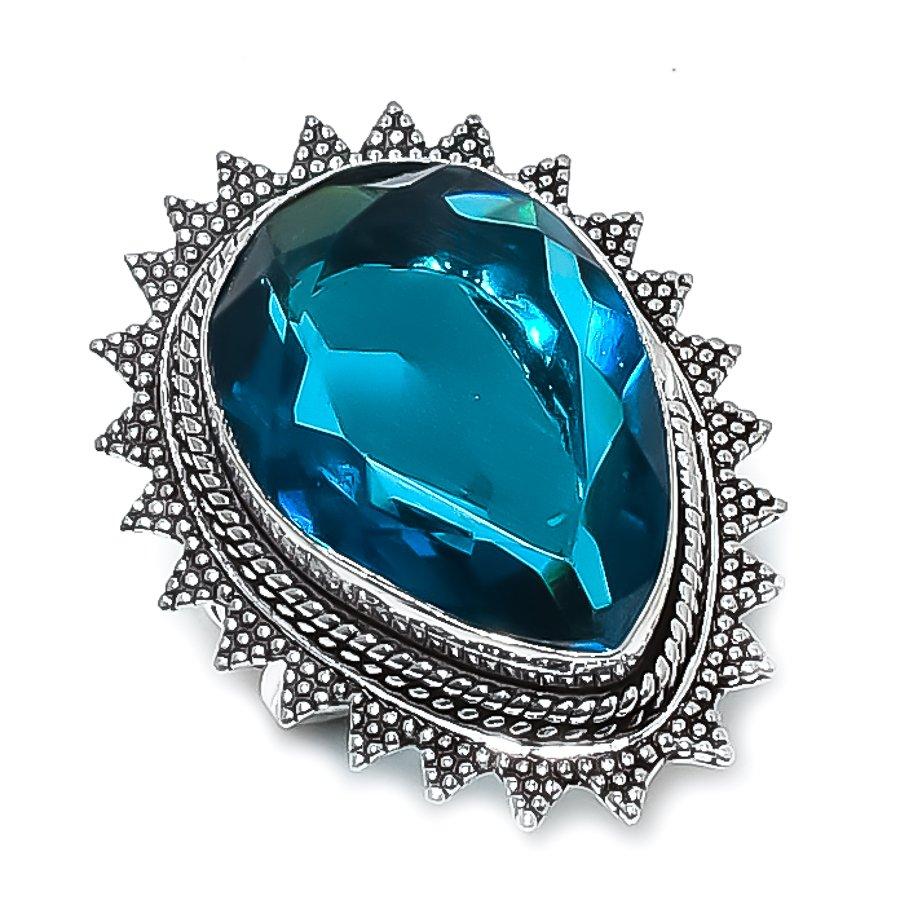 

Natural Indicolite Tourmaline 925 Sterling Silver Jewelry Ring Size 7 f0V67