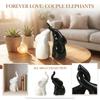 Ceramic Elephant Figurines Set Modern Desktop Home Decor Minimalist Animal Sculpture Ornament for Living Room Office Shelf Tabletop Display
