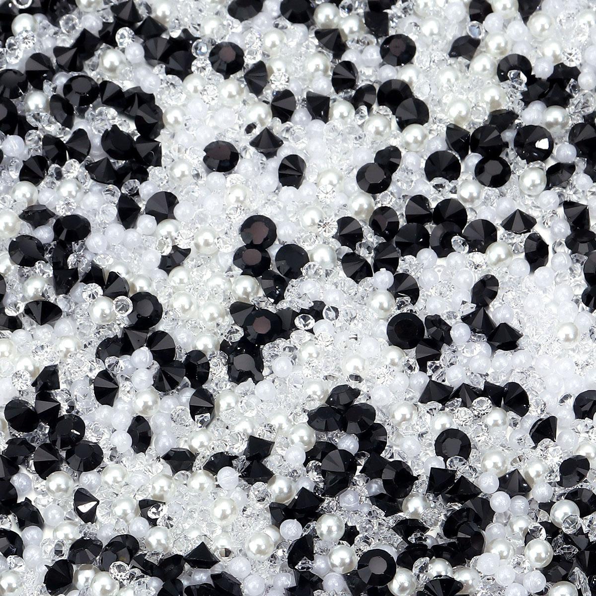 

20g/bag Imitation Pearl Beads Resin Diamond Beads Non Porous Loose Beads For Jewelry Making DIY Nail Art Hairpin Decoration чёрный