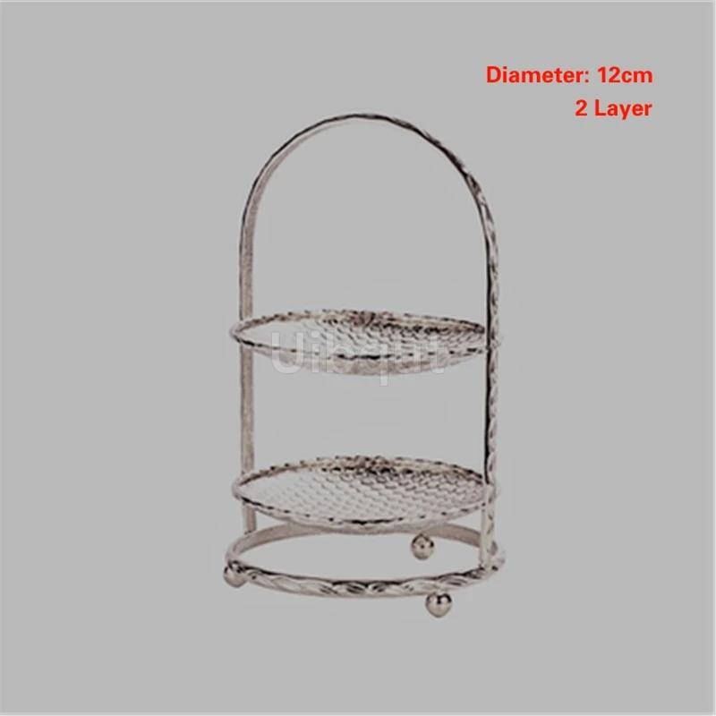 Creative pattern three layer Mini snack rack Fruit plate KTV bar restaurant tableware Cake rack Snack plate Water cube cake rack