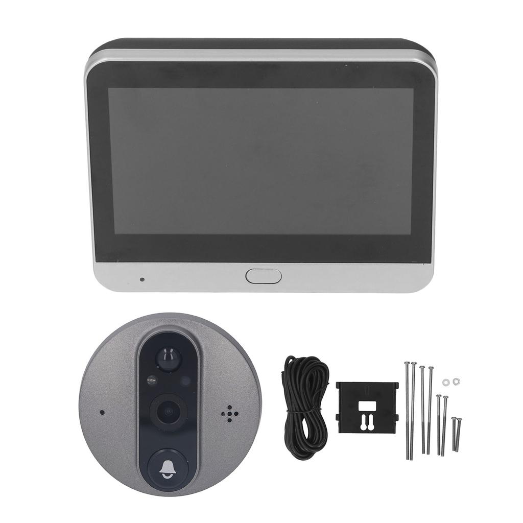 HD Video Doorbell Camera Night Vision Wifi 120 degrees  Wide Angle 4.3 Inch Display for Tuya Smart Video