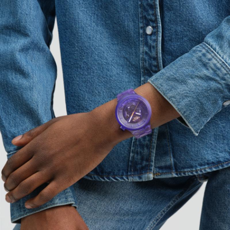 SWATCH Men 47mm Purple Watch SB05V103 SB05V103