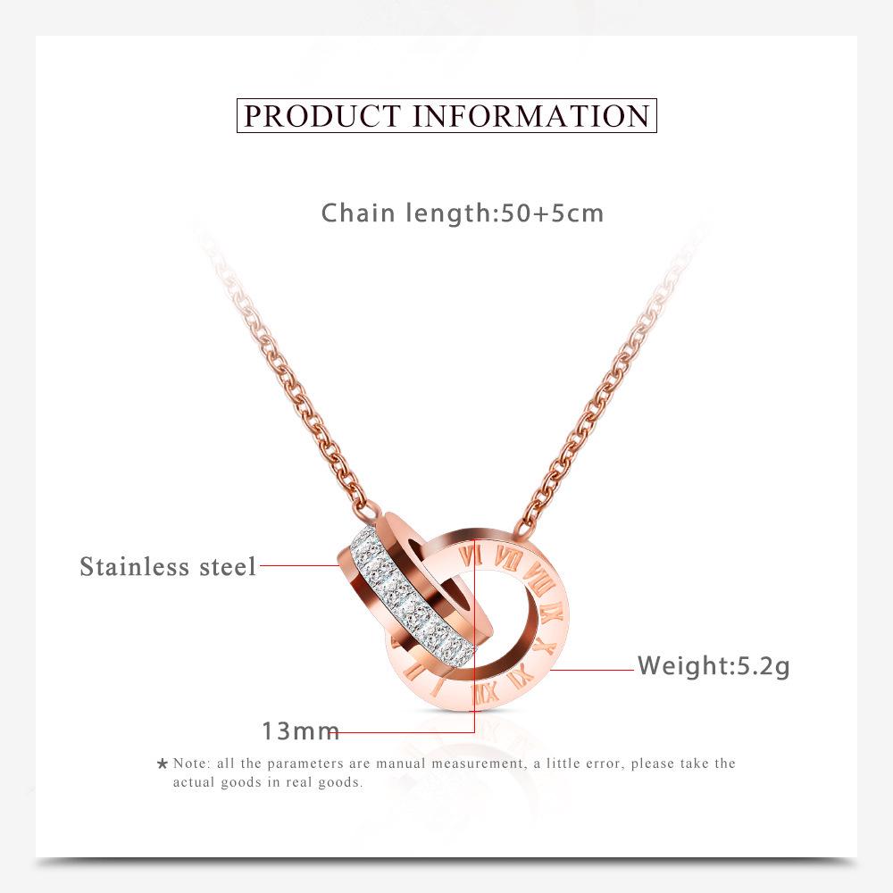 Elegante Titanstahl-Halskette mit römischen Ziffern und 18 Karat vakuumvergoldetem Edelstahl - Vielseitiger Damenschmuck.