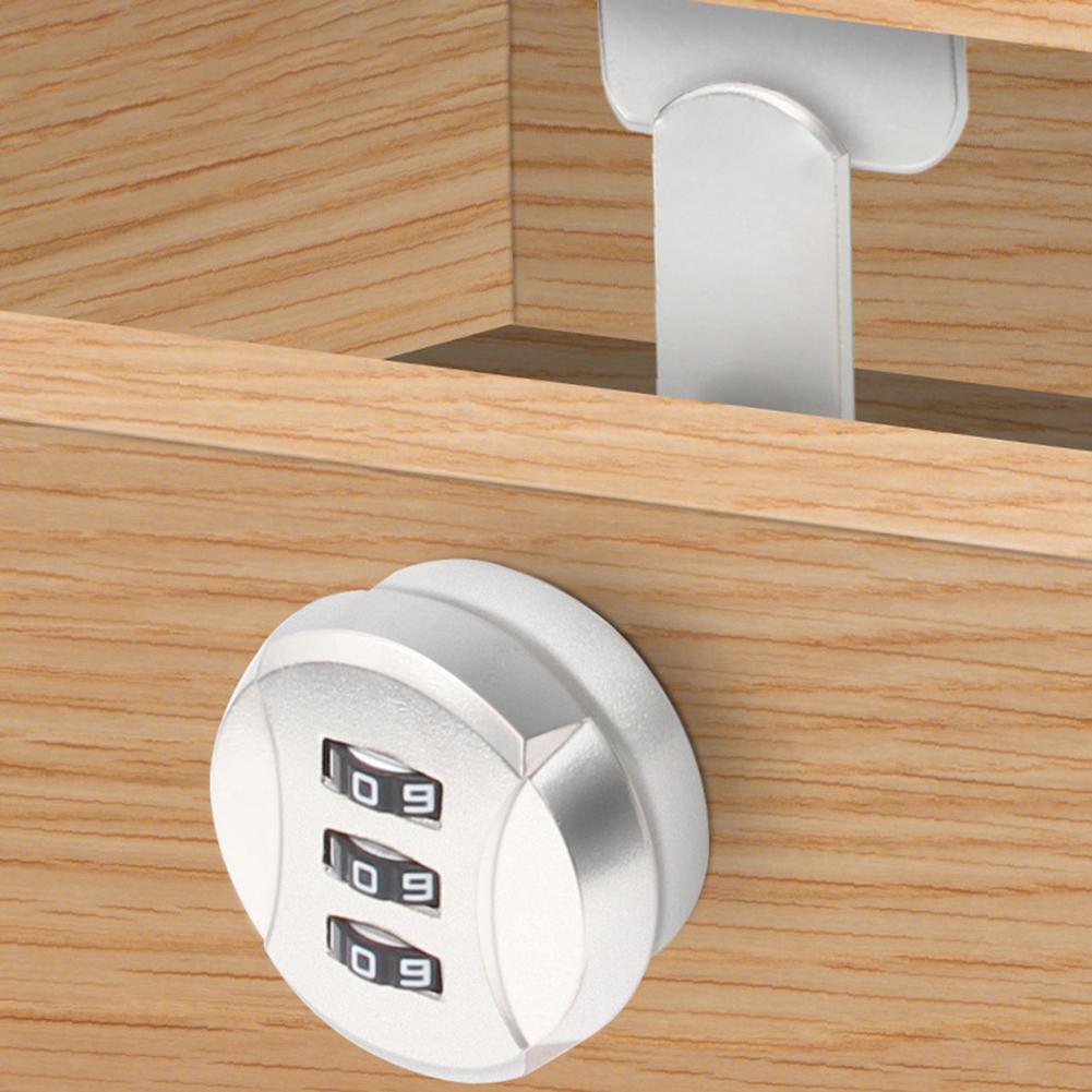 Home Security Mechanical Mailbox Lock Three-Digit Lock Easy Installation Password Lock Lock Black Easy Installation Process