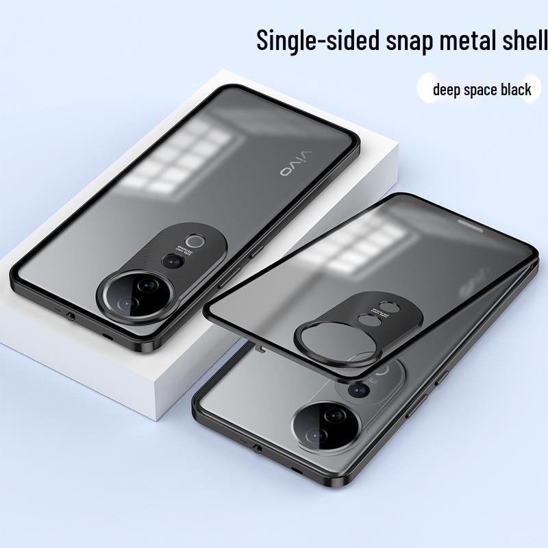 Vivo S30 Pro Metal Frame Snap-On Frosted Back Case with Lock Buckle for S20 V40