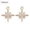 Gold Plated with Inlaid Zircon Small Star Charms Pendant For DIY Jewelry Making Handmade Bracelet Necklace Earrings Accessories