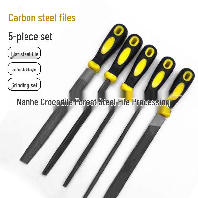 Industrial Metal File Set: Triangle, Diamond, Round, Fine & Coarse Tooth, Durable Steel for Precision Grinding 6-inch Triangle File