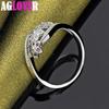 925 Sterling Silver Flower Colorful AAA Zircon Ring Jewelry