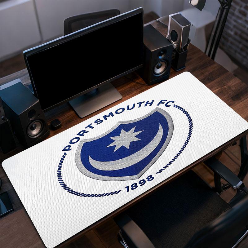 Portsmouth FC Art Mouse Pad, Large Gaming Desk Mat, Non-slip XXL Mousepad for Laptop & Tablet, Mini PC Playmat with Stitched Edges