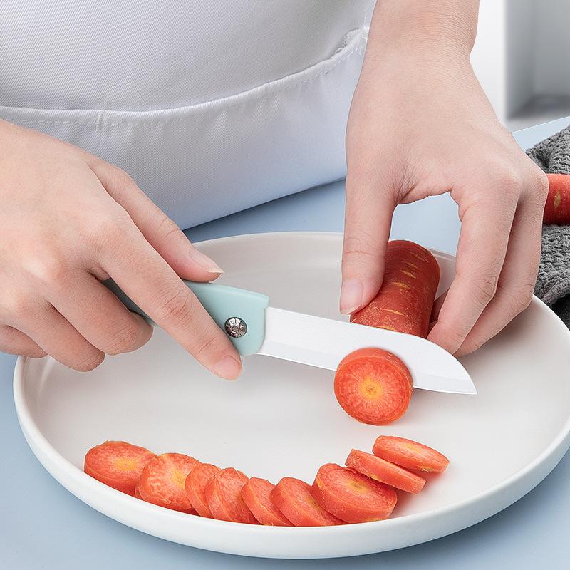 Portable Mini Pocket Knife Ceramic Peeling Fruit Knife Portable Dormitory Portable Slicing Knife Kitchen Accessorie