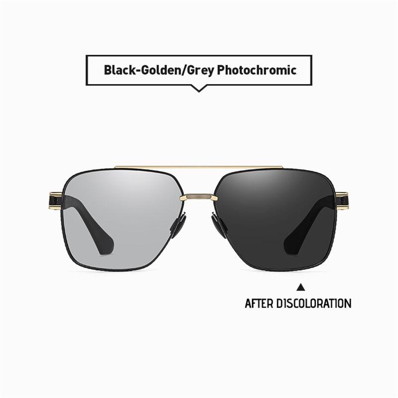 AORON Photochromic Polarized Sunglasses for Men Women Fashion Big Metal Frame UV400 Anti Glare Glasses Outdoor Sports Driving Fishing Eyewear