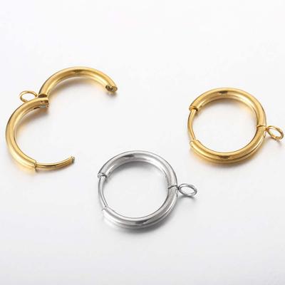 10 Stück Edelstahl Vergoldet 16mm Creolenohrringhaken mit Öse Ohrstecker Biegering Französische Ohrringe Ohrhaken DIY Schmuckherstellung