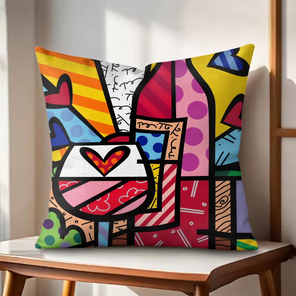 

BBritto Art Design Cushion Cover Natural Linen Organic Fabric DoubleSided Printing Couch Pillow Covers Home Decor 30x30cm