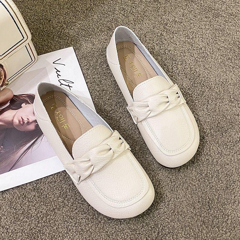 Fashion Fashion Versatile Women Shoe Spring New Round Flat Shoes Comfor Non Slip Women's Casual Shoes Soft Soled Lightwe Women Bean Shoe