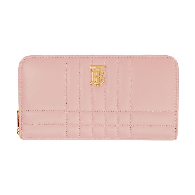 Burberry Lola Bag Exclusive Logo Design Zipper Closure Quilted Lambskin Wallet Women Wallet Pink 80626981