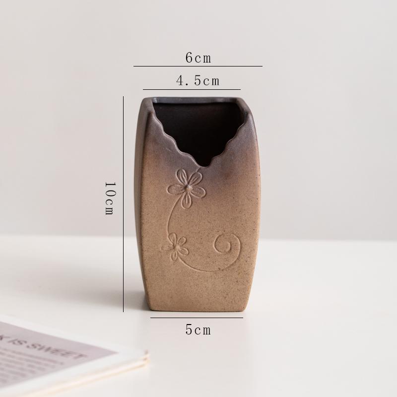 Retro Ceramic Vase for Dry Flowers & Green Plants - Living Room & Study Decor