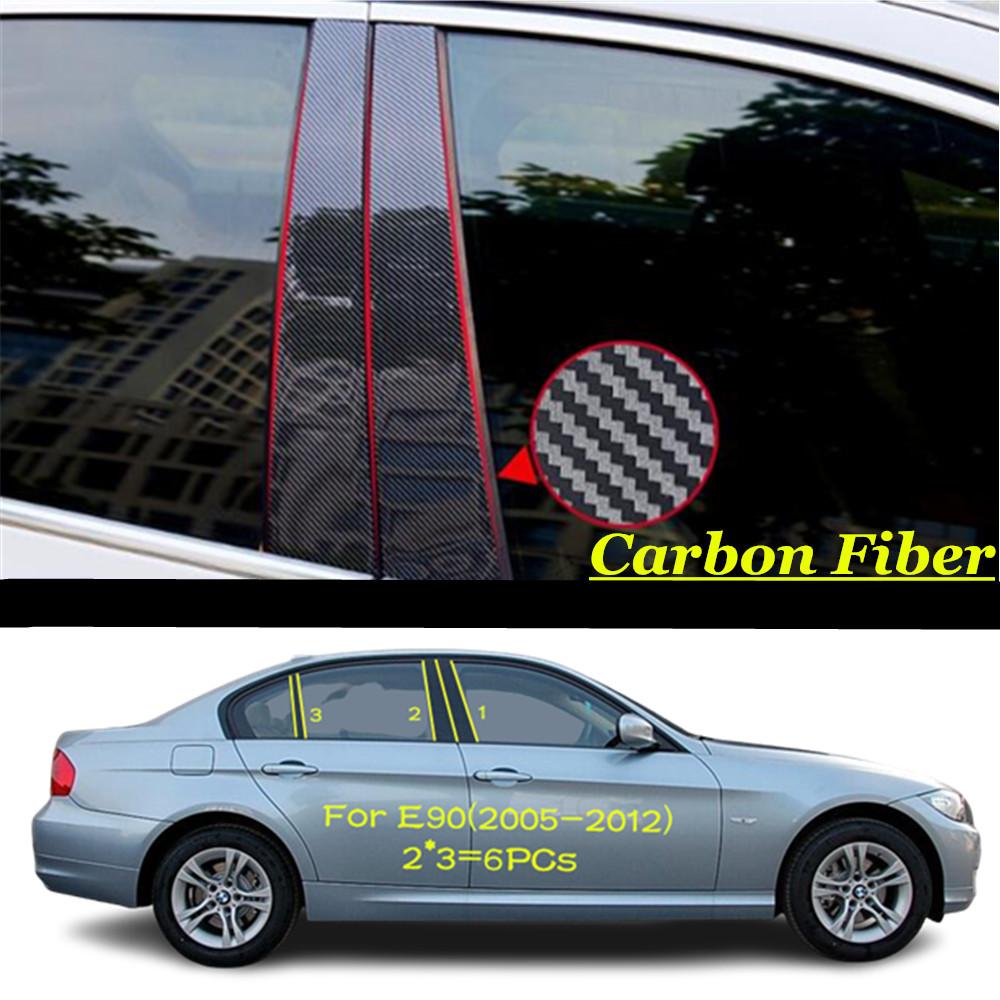 For BMW 3 Series/GT G20 F30 E46 E90 E91 1995-2024 Car PC Material Pillar Post Cover Door Trim Window Molding Sticker Accessories