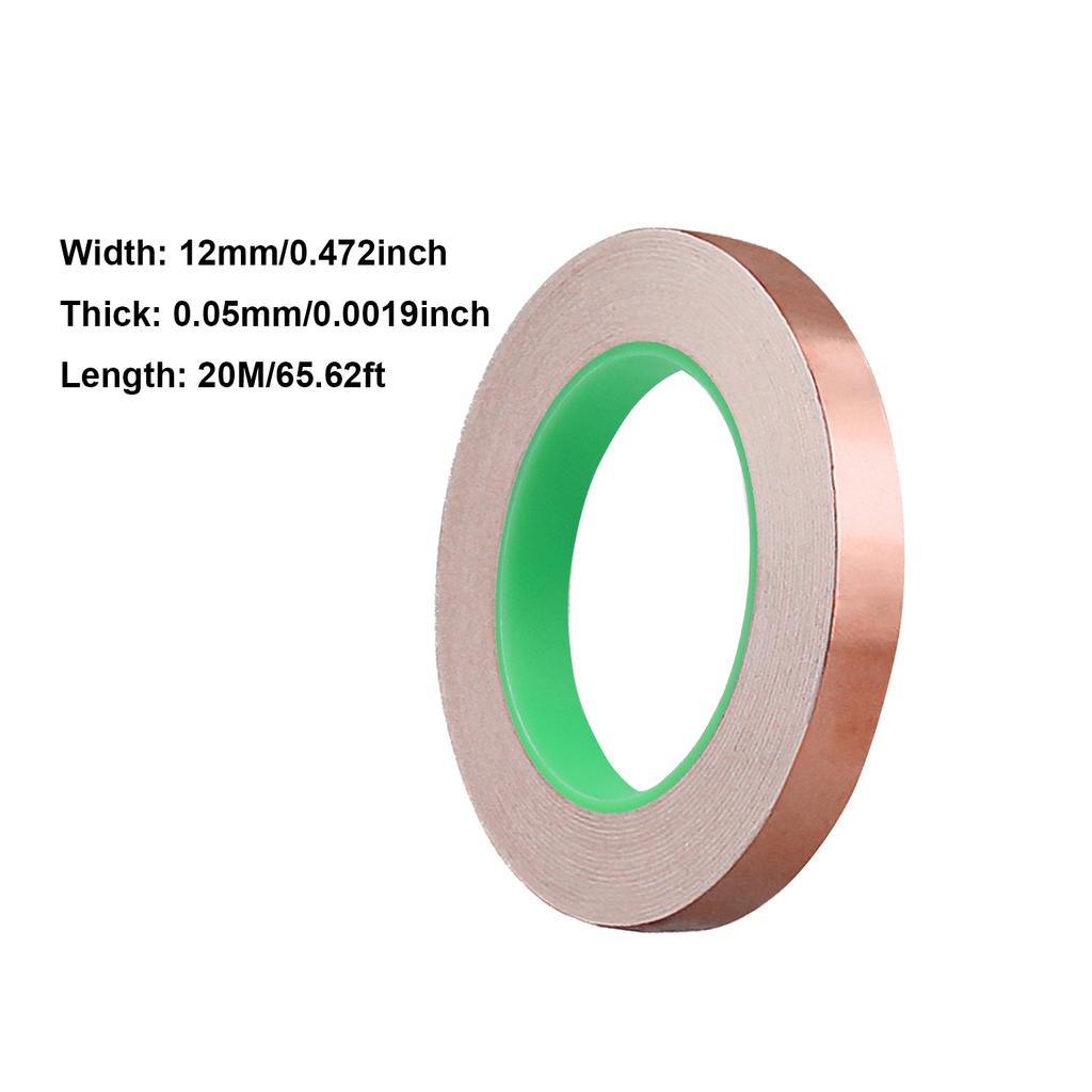 1pcs Length 20M Adhesive Conductive Coppers Foil Tape 3/5/6/8/10/12/15/20/30/50mm Double Sided Conduct Copper Foil Tapes
