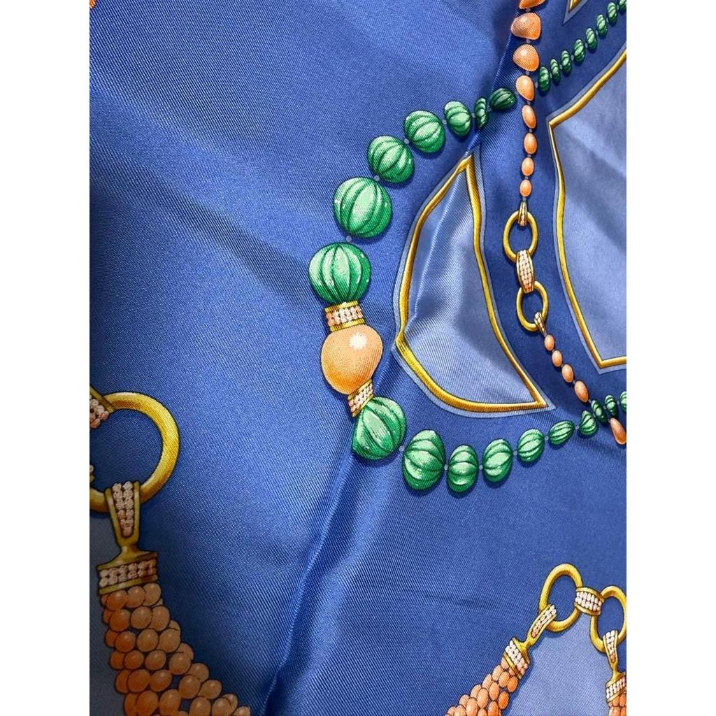 Used Scarf Cartier Silk Large Scarf 100% Silk Vintage