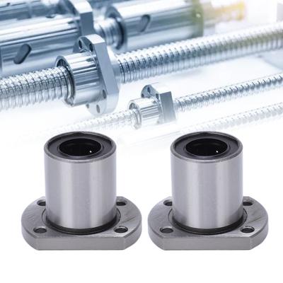 2PCS Oval Flange Linear Ball Bearing for CNC Linear Motion Axes Inner Diameter 16mm LMH16UU