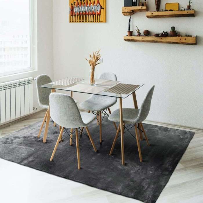 Tapis imitation fourrure extra-doux gris 160x220