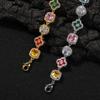New dopamine color diamond-encrusted flower bracelet exquisite light luxury geometric adjustable jewelry