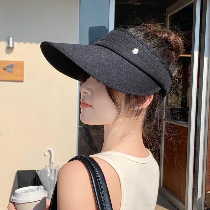 Summer Outdoor Sun Hat For Women With Large Brim And Breathable Polyester For Sun Protection And Fashionable Casual Wear