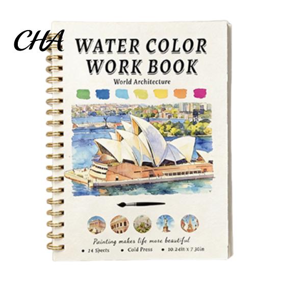 Floral And Daily Object Coloring Watercolor Book, Clean Bright Patterns Design, Thick Book for Kids Paper Multi-theme Paint Art Skill Development