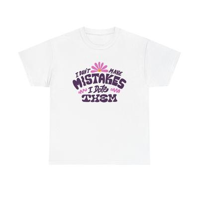 Nie popełniam błędów, umawiam się z nimi T-shirt Śmieszny graficzny unisexowy T-shirt z grubej bawełny