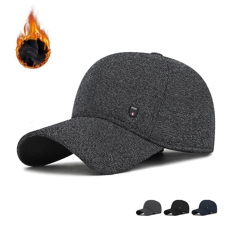 Men's Winter Velvet Warm Baseball Cap Middle-Aged and Elderly Cold-Proof Outdoor Windproof Ear Protection Cap