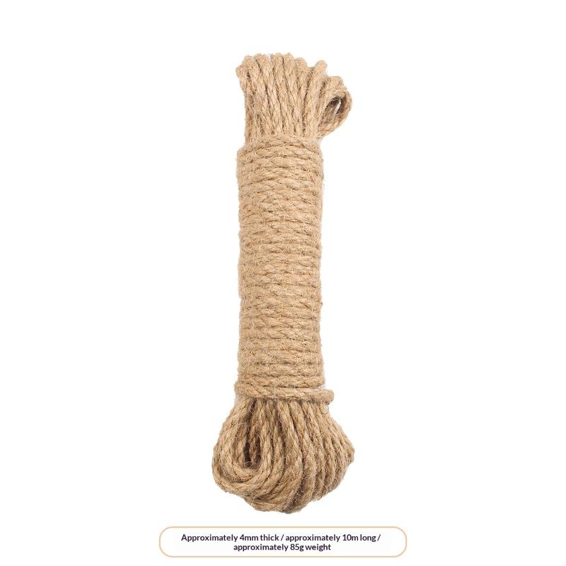 Natural Jute Cat Scratcher Rope 10M Heavy Duty Tear Resistant for Cat Grinding Claws Outdoor Interactive Play Supplies