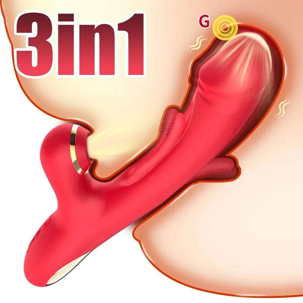 3 In 1 Retractable Vibrator Clitoral Stimulator Vaginal Sucking G-spot Massager Smart Heated Masturbator Female Sex Toys