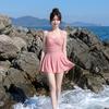 Swimsuit women's onesie skirt boxers girl student conservative belly and thin chest seaside vacation hot spring swimsuit