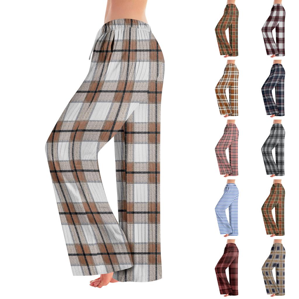 Pajama Pants, Sleepwear, Casual Drawstring Elastic Waist Pants, Comfortable Straight-leg Loose Pants
