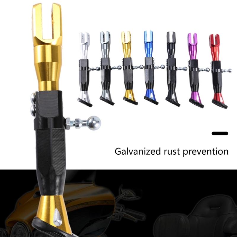 Customizable Length Adjustable Side Stand Foot Bracket for Motorcycles and Electric Bikes with Secure Connection Points