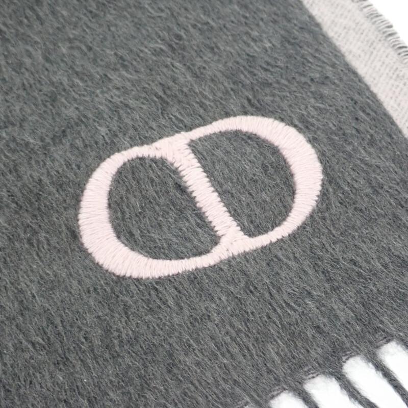 Dior 93E0015DH001 Scarf Gray/pink Silk Mens