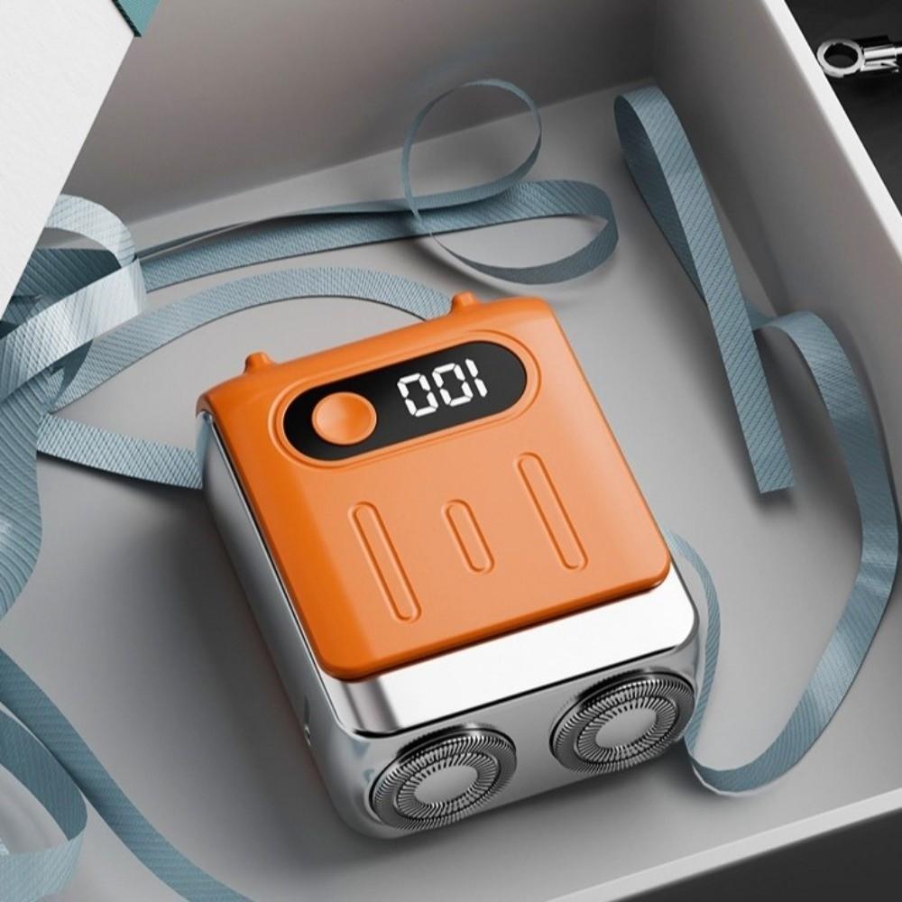 Rechargeable Electric Shaver Dual Head Men's Beard Trimmer Mini Rotary Razor  Travel