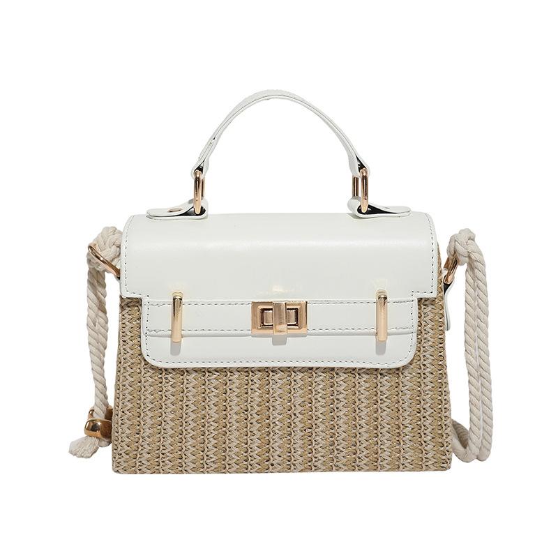 Summer Fashion Straw Woven Handbag Bag Women's New Simple Casual Woven Shoulder Messenger Box Bag