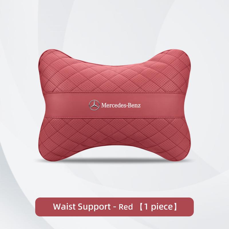 VRN2 Nappa Leather Car Headrest Neck Pillow Lumbar Support For Mercedes Benz AMG E S C A B Class GLE GLS CLA CLE GLC CLS GLA