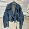 Y2k Oberteile Harajuku Mode Vintage Mäntel Streetwear Jeansjacken für Damen Patchwork Leder PU Lässige Oberbekleidung