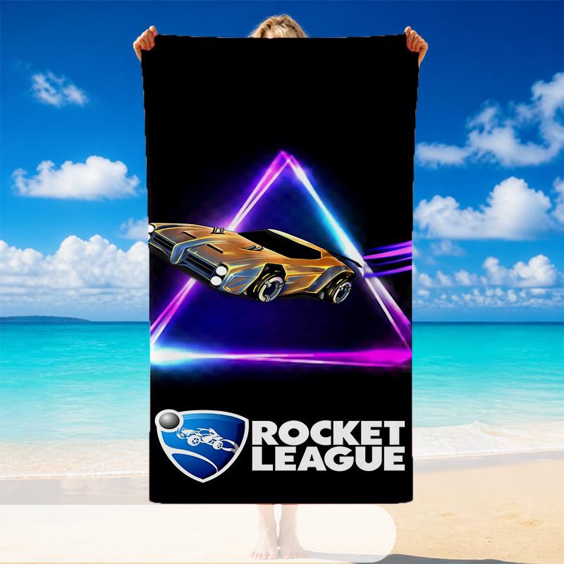 Quick Dry Beach Towel Rocket League Pattern, Lightweight Absorbent Towel for Pool Beach Vacation Use