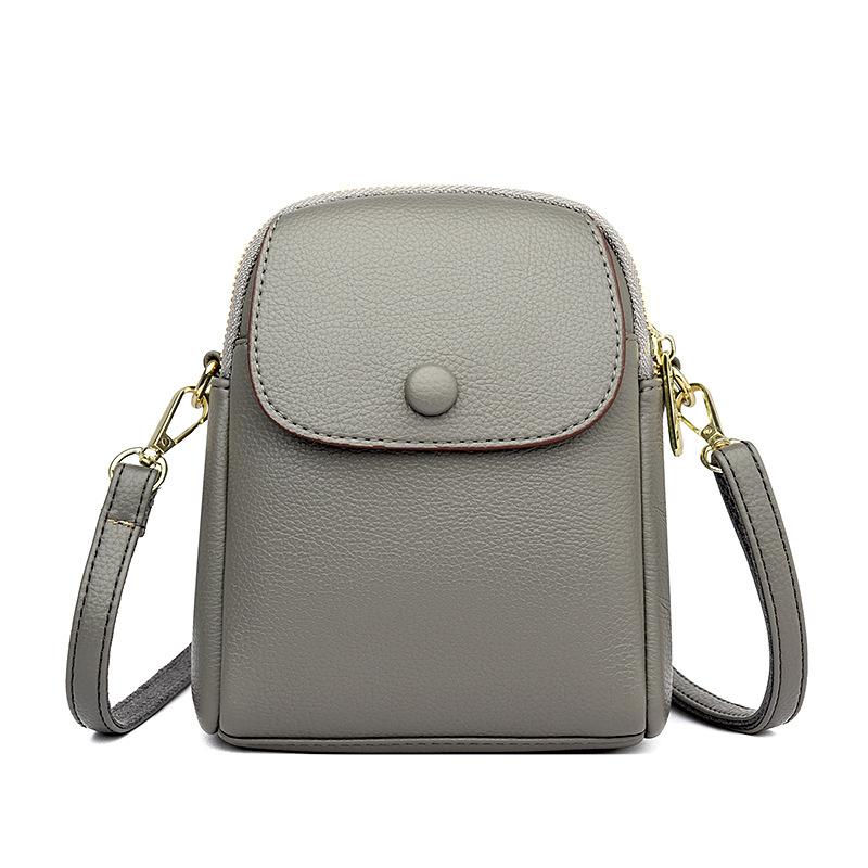 Women's Crossbody Mobile Phone Bag  New Fashionable Small Bag  Fashionable Simple Casual and Versatile Soft Lychee Leather Pattern Shoulder Bag
