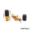 1/4 1/8 NPT Brass Air Compressor Fill Valve Automobile Tire Valve Core Inflator Connector With Black Plastic Cap For Tanks